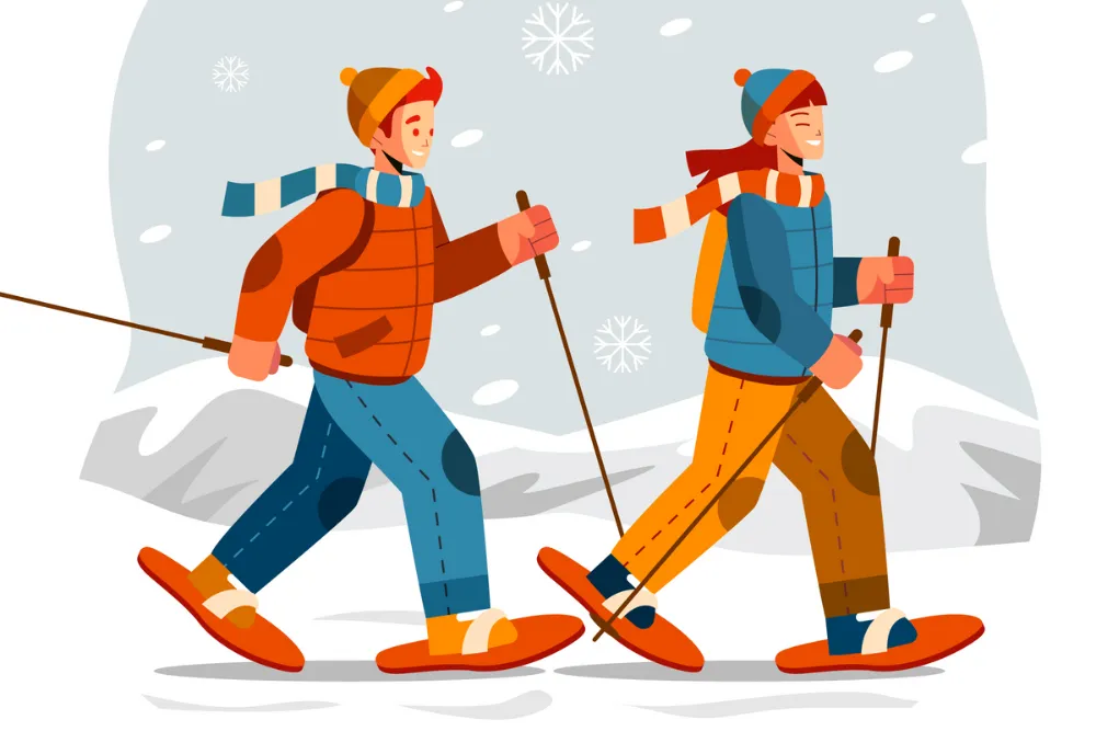 pressao-ao-caminhar-na-neve-com-raquetes-nos-pes